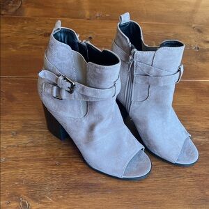 London Fog Women's Taupe Ankle Booties with Buckle